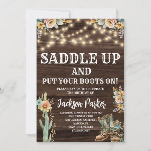 Western Birthday Cowboy Birthday Party Invitation