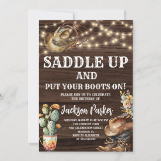Western Birthday Cowboy Birthday Party Invitation