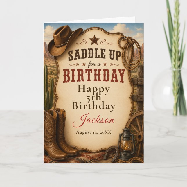 Western Birthday Party Card (Front)