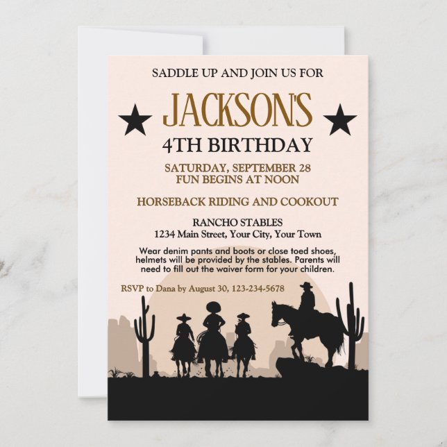 Western Birthday Party Invitation (Front)