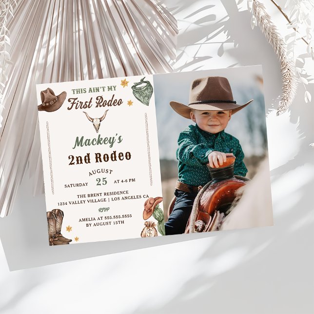 Western Birthday Party Rustic Photo Invitation (Creator Uploaded)
