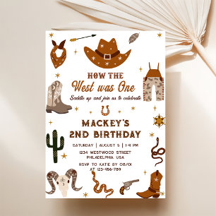 Western Birthday Rustic 1st Birthday Party Invitation