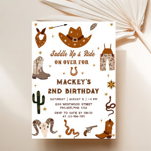 Western Birthday Rustic 2rd Birthday Party Invitation