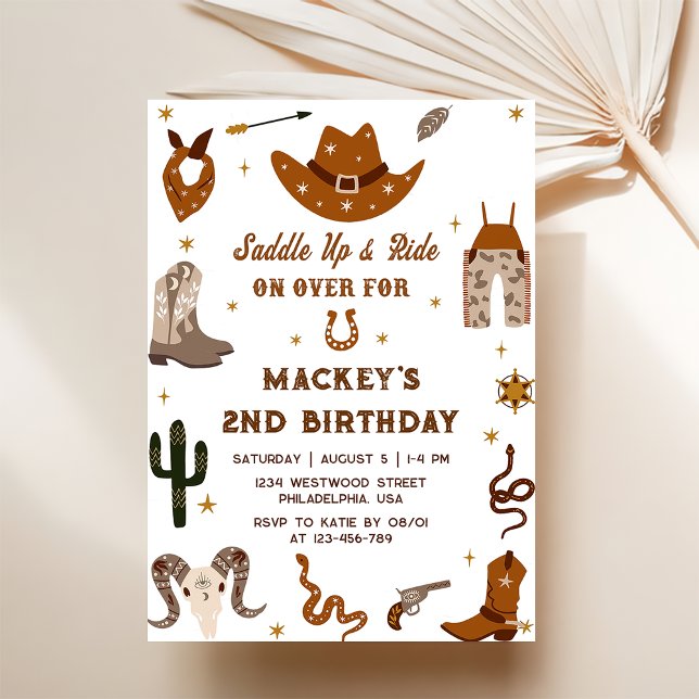Western Birthday Rustic 2rd Birthday Party  Invitation (Creator Uploaded)