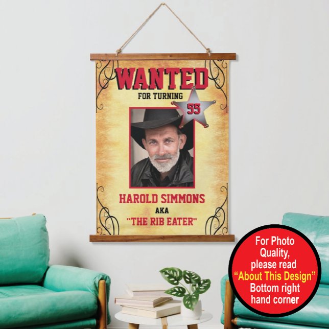 Western Birthday Wanted Poster Hanging Tapestry (Creator Uploaded)