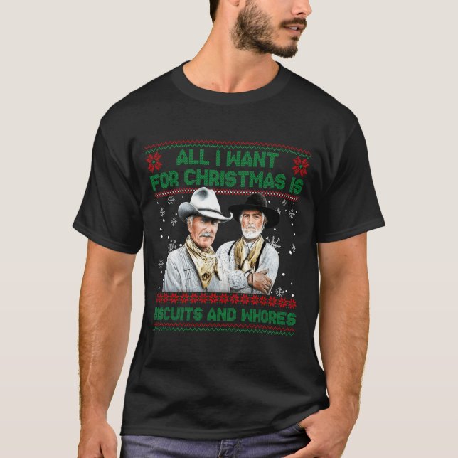 Western Biscuits And S Christmas Quote  T-Shirt (Front)