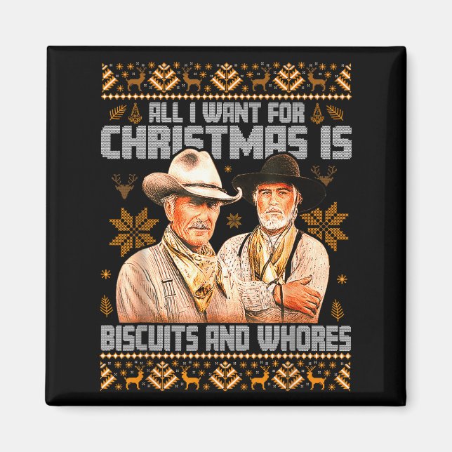 Western Biscuits And S Christmas Ugly  Magnet (Front)