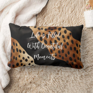 Western Black Brown Cream Cowhide Lumbar Cushion