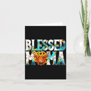 Western blessed cow mama cow print mum mother's da card