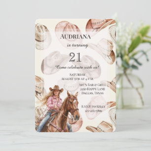 Western Blonde Cowgirl Hats Birthday Invitation