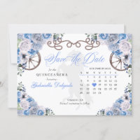 Western Blue Charro Quinceañera Save The Date