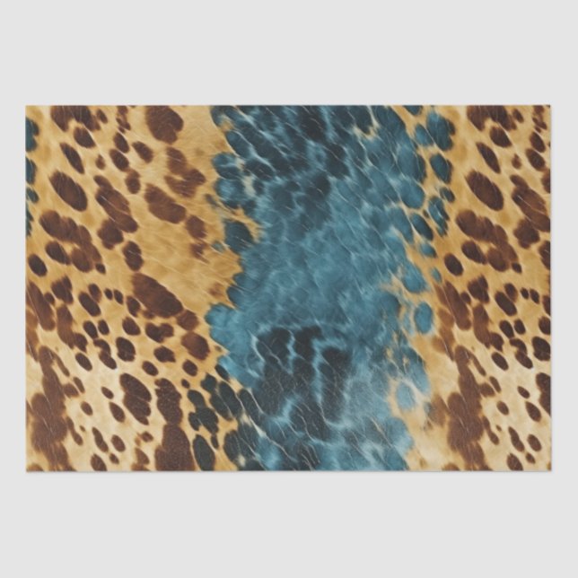 Western Blue Gold Cowhide Tissue Paper (Front)