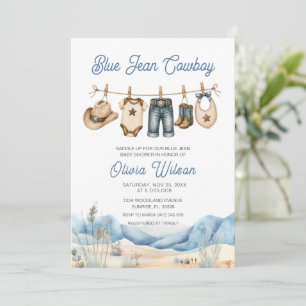 Western Blue Jean Baby Shower  Invitation