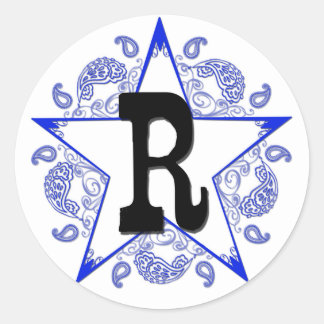Western Blue "R" Monogram Sticker