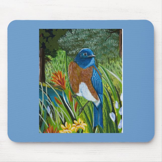 Western Bluebird Mouse Pad (Front)
