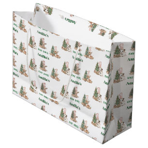 Western Boho Baby Girl First Christmas Large Gift Bag
