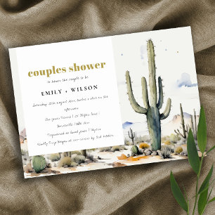 Western Boho Cacti Desert Landscape Couples Shower Invitation