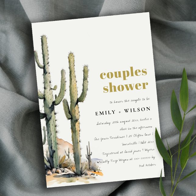 Western Boho Cacti Desert Landscape Couples Shower Invitation (Creator Uploaded)