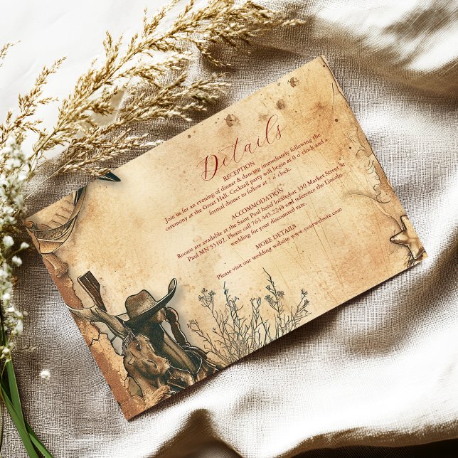 Western Boho Cactus Desert Landscape Wedding Enclosure Card (Creator Uploaded)