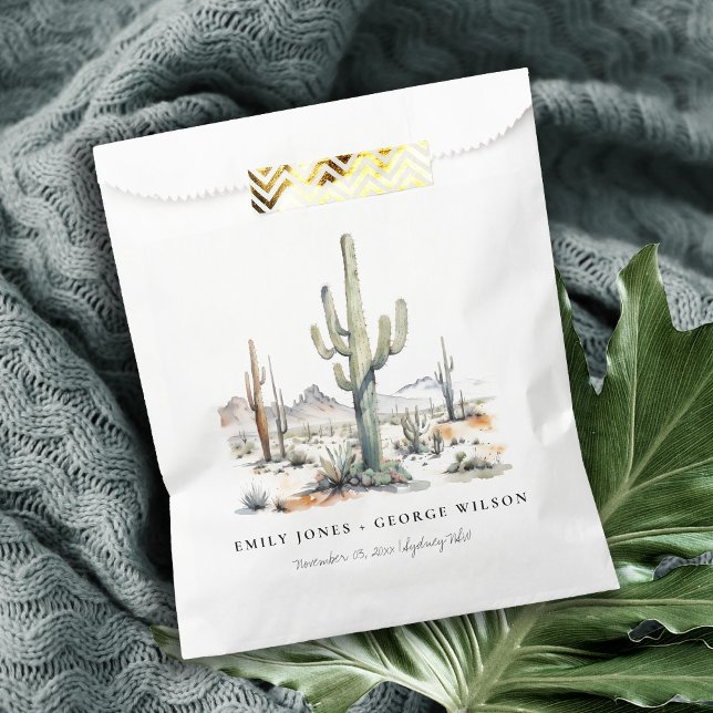 Western Boho Cactus Desert Landscape Wedding Favour Bag (Creator Uploaded)