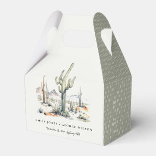Western Boho Cactus Desert Landscape Wedding Favour Box