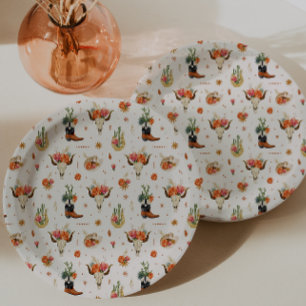 Western Boho Paper Plate