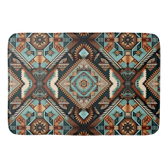Western Boho Pattern Bath Mat (Front)