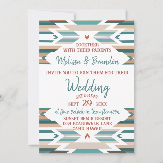 Western/Boho Wedding Invitation (Front)