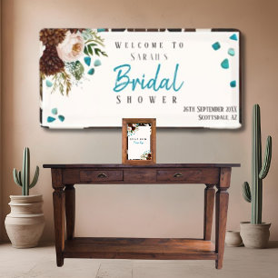 Western Boho Wildflower Turquoise Banner