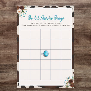 Western Boho Wildflowers Bridal Shower Bingo game Invitation