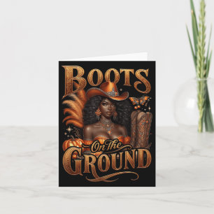 Western Boot Halloween Cowgirl Boots On The Ground Card