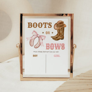 Western Boots and Bows Gender Reveal Sign