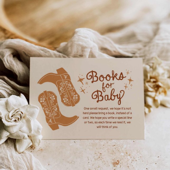 Western Boots Books for Baby Enclosure Card (Western Rustic Books for Baby Card)