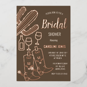 Western Boots Bubbly Boho Gold Foil Bridal Shower