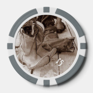Western Boots Clay Poker Chips, Customizeable Chips
