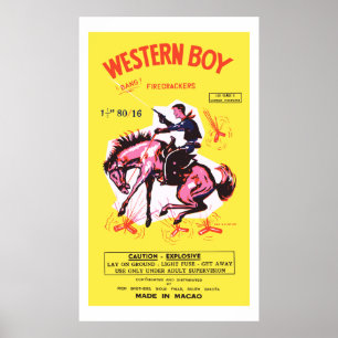 Western Boy (Vintage US Firecracker) Poster