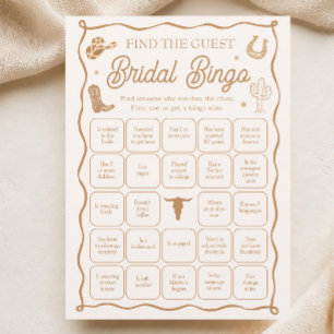 Western Bridal Shower Find the Guest Bingo Game Invitation