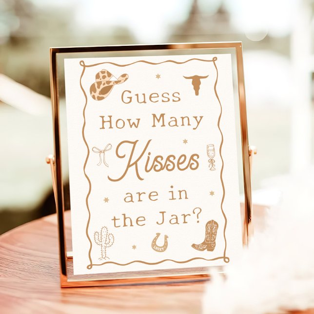 Western Bridal Shower Guess How Many Kisses Poster (Creator Uploaded)