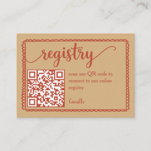 Western Bridal Shower Registry QR Code Enclosure Card