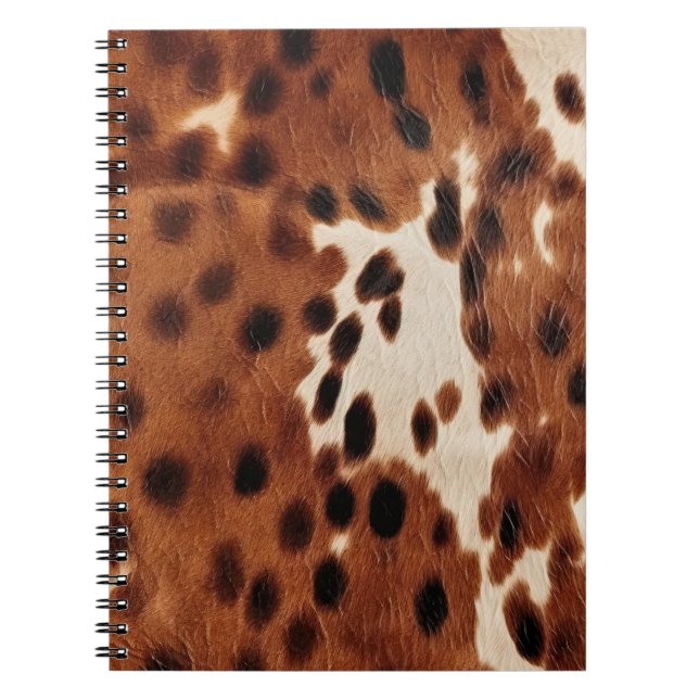 Western Brown Black Cowboy Cowhide Notebook (Front)