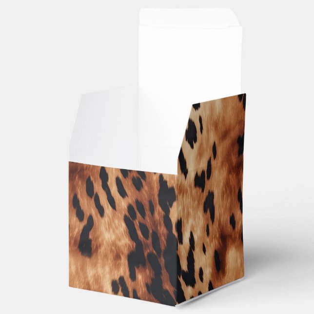 Western Brown Black Cowhide Animal Favour Box (Opened)
