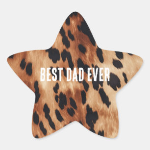 Western Brown Black Cowhide Animal Star Sticker