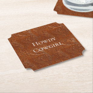 Western Brown Bohemian Art Paper Coaster