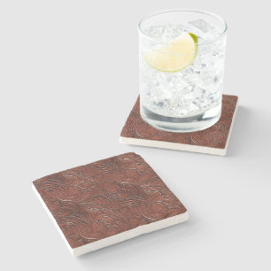 Western Brown Bohemian Art Stone Coaster