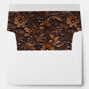 Western Brown Cowgirl Bohemian Floral Envelope