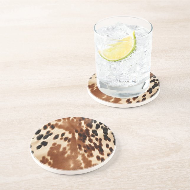 Western Brown Cowhide Coaster (Side)