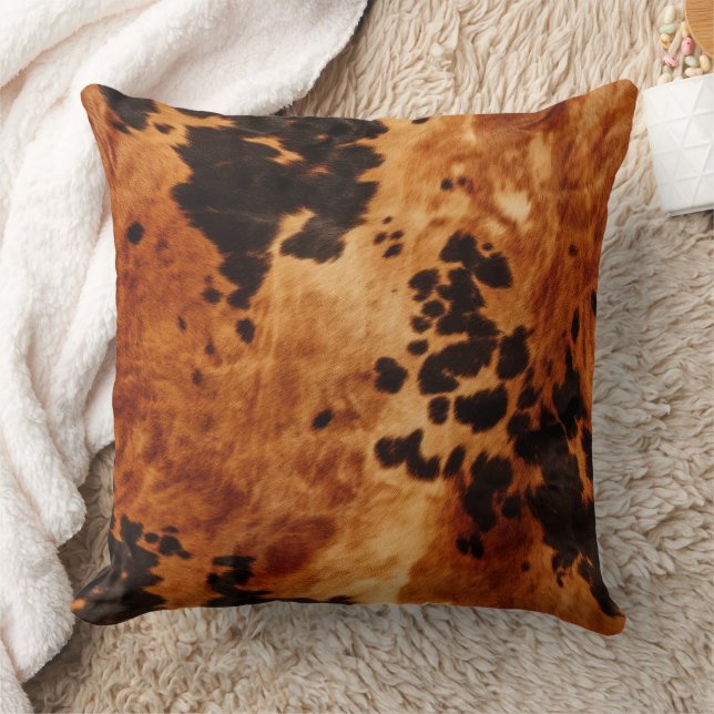 Western Brown Cowhide Cushion (Blanket)