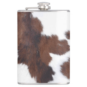 Western Brown Cowhide Hip Flask
