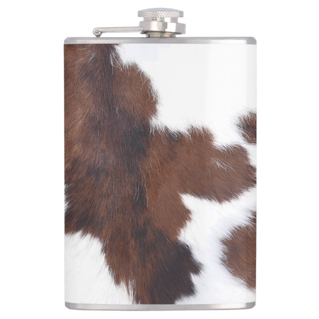 Western Brown Cowhide Hip Flask (Front)