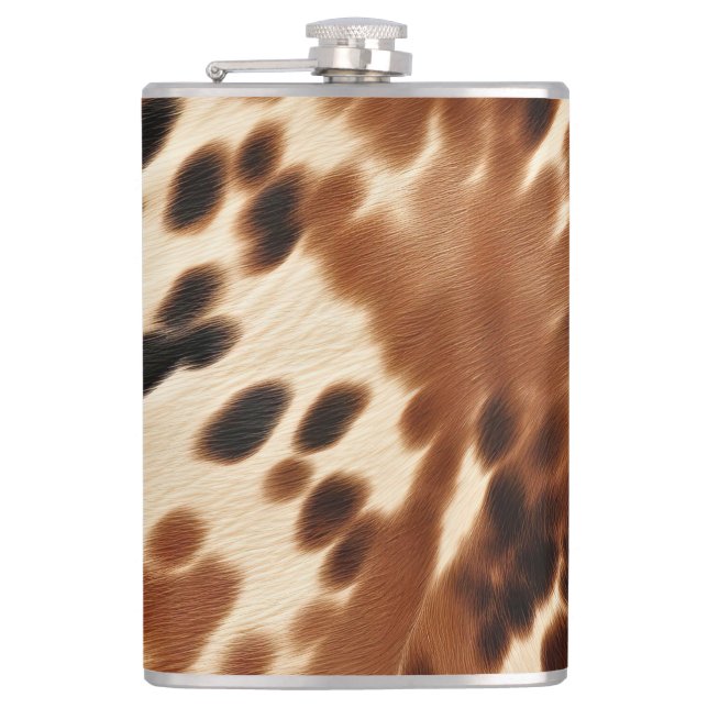 Western Brown Cowhide Hip Flask (Front)